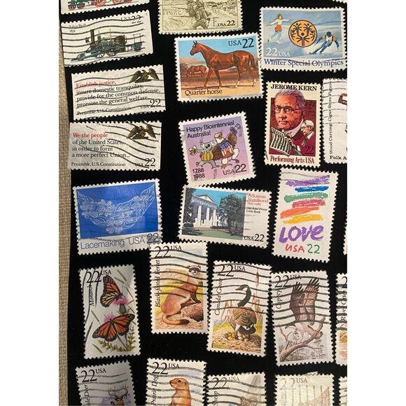 U. S. Postage Stamps 22 cents Cancelled Stamps Set of 35 - Picture 5 of 7